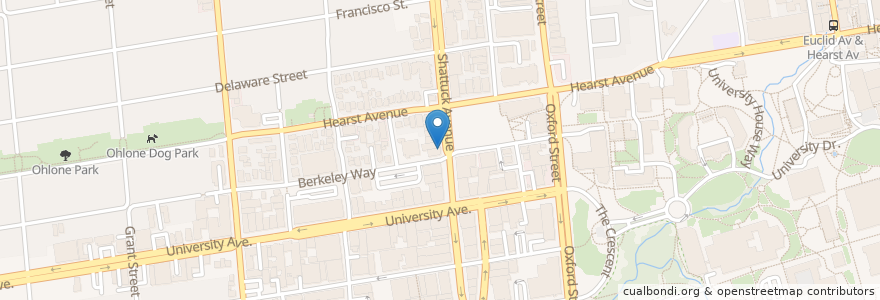 Mapa de ubicacion de Bubble Tea Share Time en Amerika Birleşik Devletleri, Kaliforniya, Alameda İlçesi, Berkeley.