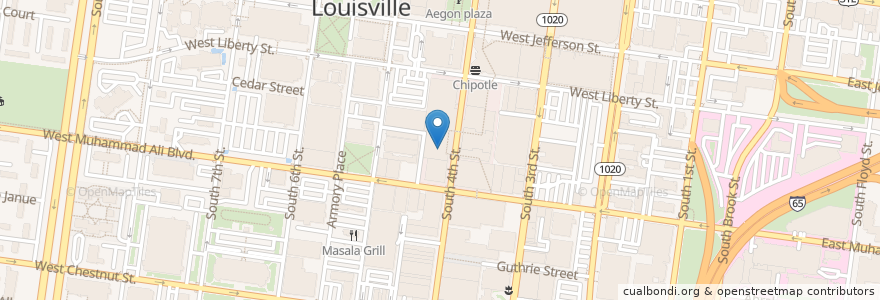 Mapa de ubicacion de Guy Fieri's Smokehouse en 美利坚合众国/美利堅合眾國, 肯塔基州, Jefferson County, Louisville.