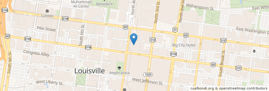 Mapa de ubicacion de Cowger Garage en Amerika Birleşik Devletleri, Kentucky, Jefferson County, Louisville.
