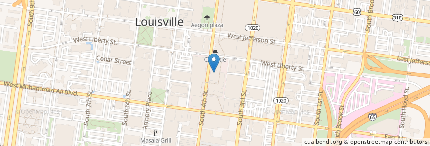 Mapa de ubicacion de 4th Street Live! Food Court en Stati Uniti D'America, Kentucky, Jefferson County, Louisville.