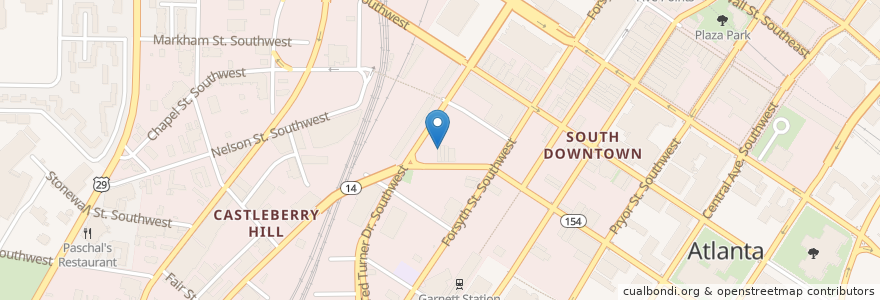 Mapa de ubicacion de Icon Lounge en アメリカ合衆国, ジョージア州, Fulton County, Atlanta.