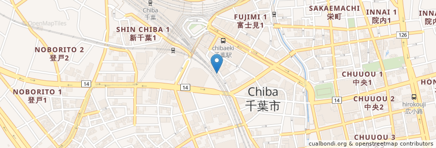 Mapa de ubicacion de 銀だこ HighballSakaba en Japón, Prefectura De Chiba, Chiba, Chuo.