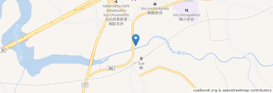 Mapa de ubicacion de 赤坂製麺所 en Giappone, Prefettura Di Kagawa, 綾歌郡, 綾川町.