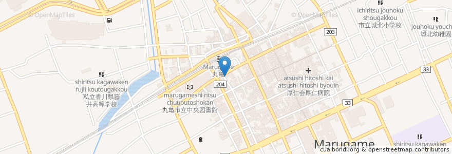 Mapa de ubicacion de カリッジュ en Giappone, Prefettura Di Kagawa, 丸亀市.