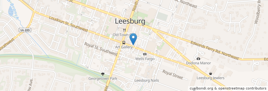 Mapa de ubicacion de 14 Loudoun en Vereinigte Staaten Von Amerika, Virginia, Loudoun County, Leesburg.