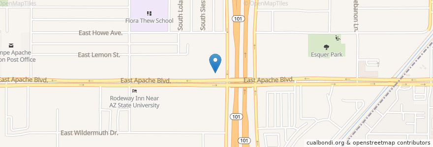Mapa de ubicacion de Circle K en Amerika Birleşik Devletleri, Arizona, Maricopa County, Tempe.
