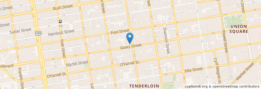 Mapa de ubicacion de Angel Cafe & Deli en الولايات المتّحدة الأمريكيّة, كاليفورنيا, سان فرانسيسكو, سان فرانسيسكو.