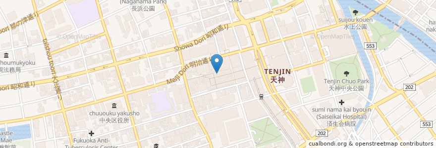 Mapa de ubicacion de World Wine Bar en اليابان, محافظة فوكوكا, فوكوكا, 中央区.