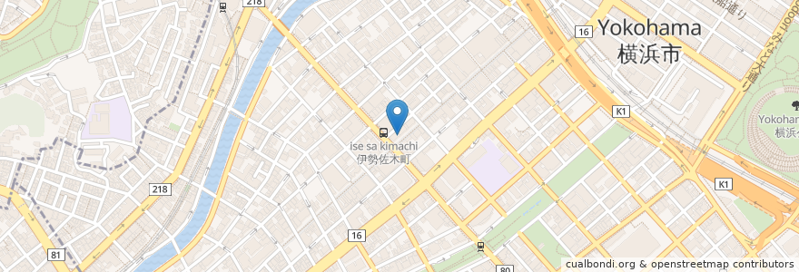 Mapa de ubicacion de 口福館 en Japón, Prefectura De Kanagawa, Yokohama, Barrio Naka.