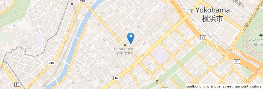 Mapa de ubicacion de COCO壱番屋 en Japan, 神奈川県, Yokohama, 中区.