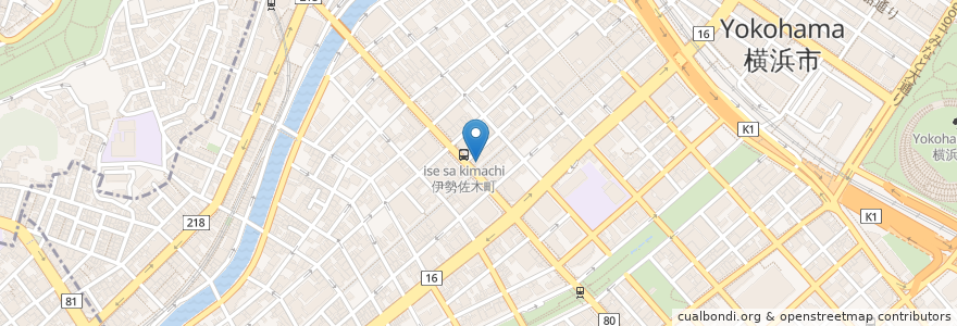 Mapa de ubicacion de かつや en Япония, Канагава, Йокогама, Нака.