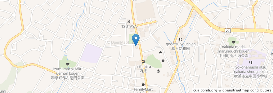 Mapa de ubicacion de たてば薬局 en Japón, Prefectura De Kanagawa, Yokohama, 泉区.