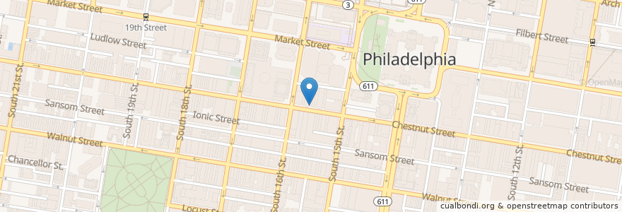 Mapa de ubicacion de Five Guys en Estados Unidos Da América, Pensilvânia, Philadelphia County, Philadelphia.