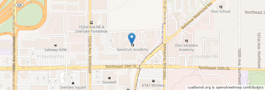 Mapa de ubicacion de Spectrum Academy en ایالات متحده آمریکا, واشنگتن, King County, Redmond.