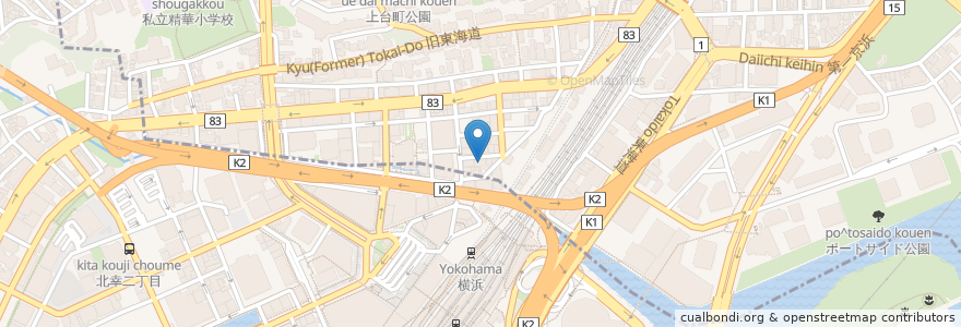 Mapa de ubicacion de HUB en 일본, 가나가와현, 요코하마시, 神奈川区.