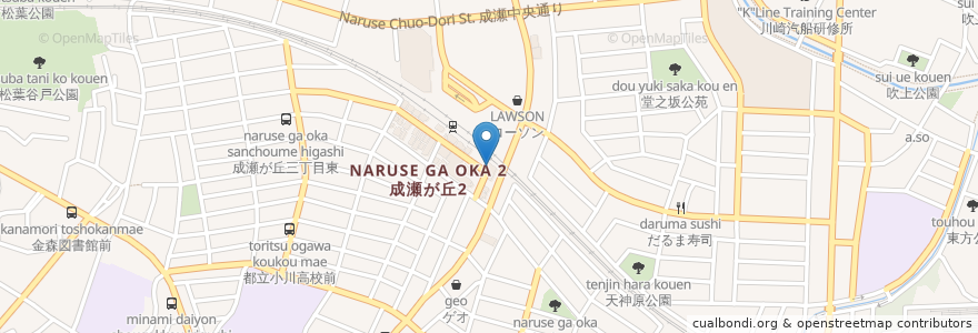 Mapa de ubicacion de 成瀬駅南口自転車等駐車場 en 日本, 東京都, 町田市.
