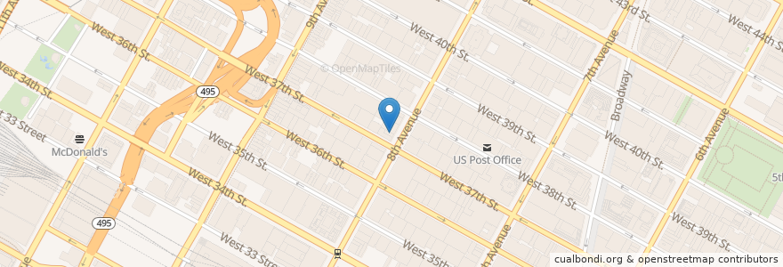 Mapa de ubicacion de Distinguished Wakamba Lounge en الولايات المتّحدة الأمريكيّة, نيويورك, New York, New York County, Manhattan, Manhattan Community Board 4.