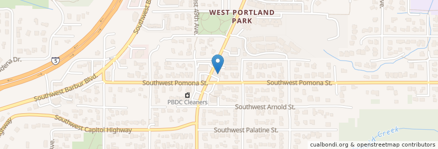 Mapa de ubicacion de Community Compounding Pharmacy en Amerika Syarikat, Oregon, Portland, Multnomah County.