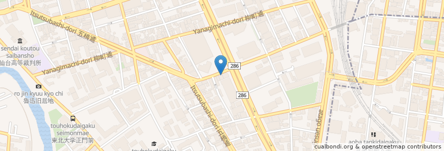 Mapa de ubicacion de べろべろBar北目くん フェニックス en Japon, Préfecture De Miyagi, 仙台市, 青葉区.