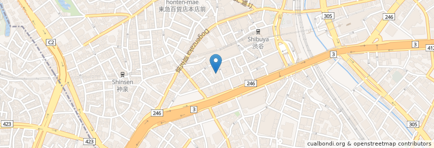 Mapa de ubicacion de nossa（ノッサ） 渋谷 道玄坂 en 日本, 東京都, 渋谷区.