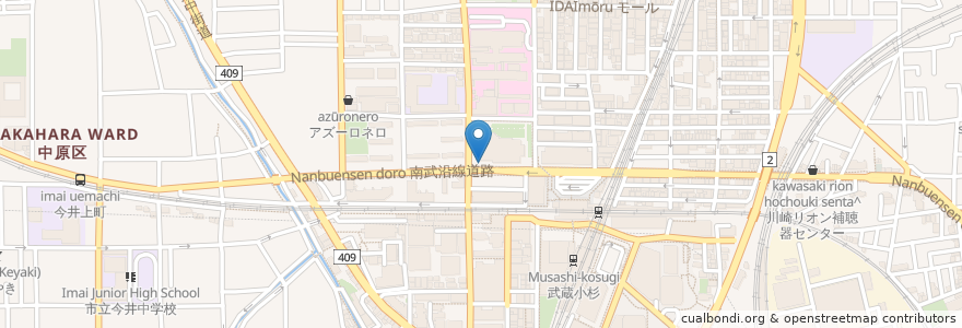 Mapa de ubicacion de 駐輪場B en 日本, 神奈川県, 川崎市, 中原区.
