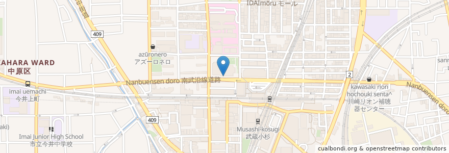 Mapa de ubicacion de 駐輪場A en Japan, 神奈川県, 川崎市, 中原区.