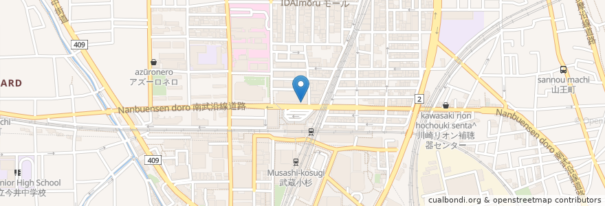 Mapa de ubicacion de 駐輪場A en Japón, Prefectura De Kanagawa, Kawasaki, 中原区.