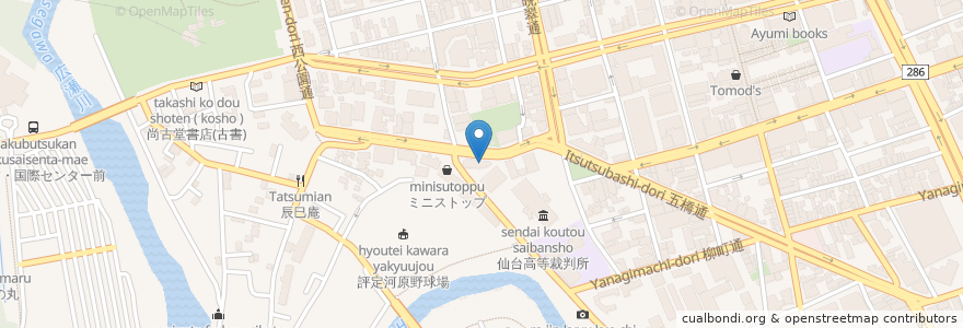 Mapa de ubicacion de 片平消防署 en 日本, 宮城県, 仙台市, 青葉区.