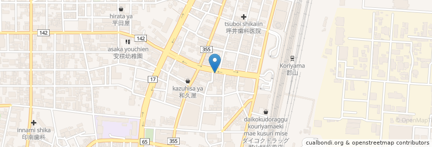 Mapa de ubicacion de オルガンベンチ en Япония, Фукусима, Коорияма.