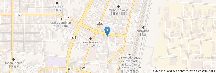 Mapa de ubicacion de カラオケJOYSOUND en Japan, 福島県, 郡山市.