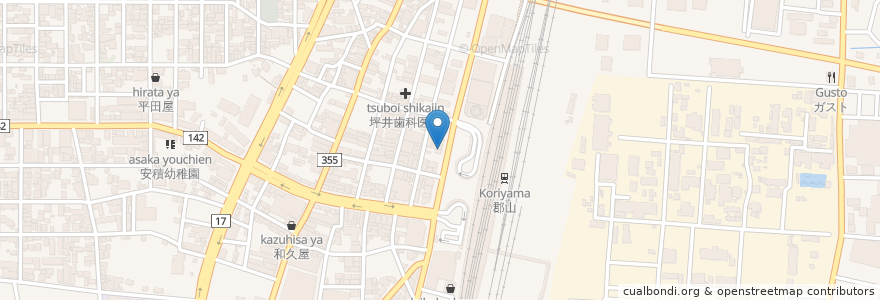 Mapa de ubicacion de とんかつ たかの en Япония, Фукусима, Коорияма.