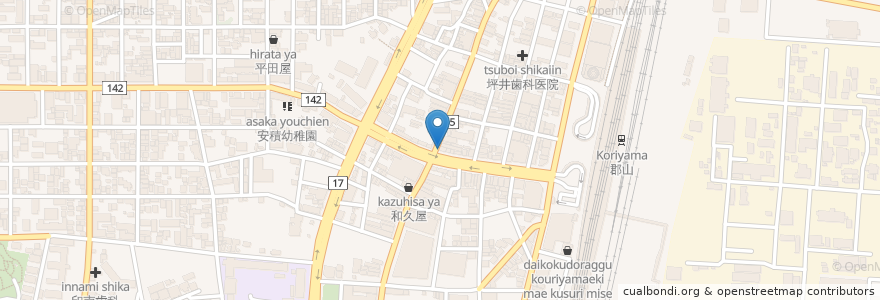 Mapa de ubicacion de なか卯 en 日本, 福島県, 郡山市.