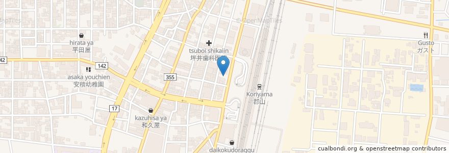 Mapa de ubicacion de フレンドパーク郡山駅西口 en 日本, 福島県, 郡山市.