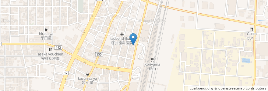 Mapa de ubicacion de 橋本地所マギー駅前 en 日本, 福島県, 郡山市.
