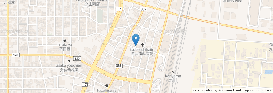 Mapa de ubicacion de ずんない大福 en 日本, 福島県, 郡山市.