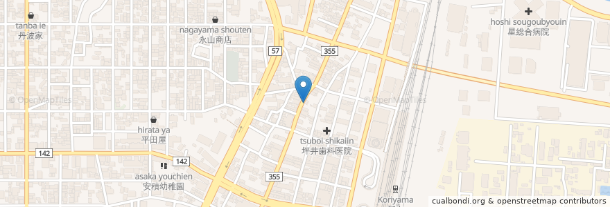 Mapa de ubicacion de たにかわ en 日本, 福島県, 郡山市.