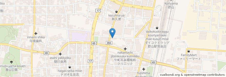 Mapa de ubicacion de 秋田銀行 en Япония, Фукусима, Коорияма.