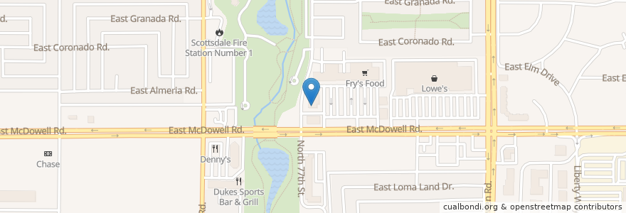 Mapa de ubicacion de FastMed Urgent Care en 미국, 애리조나, Maricopa County, Scottsdale.