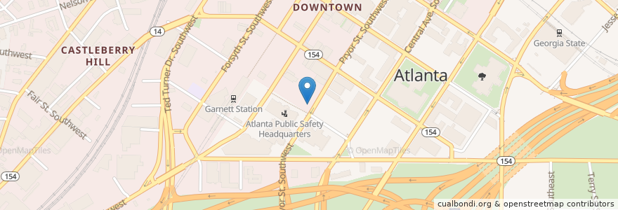 Mapa de ubicacion de Credit Union of Atlanta en Estados Unidos De América, Georgia, Fulton County, Atlanta.