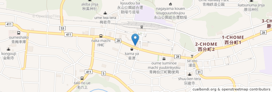 Mapa de ubicacion de 魚民 青梅駅前店 en Japonya, 東京都, 青梅市.