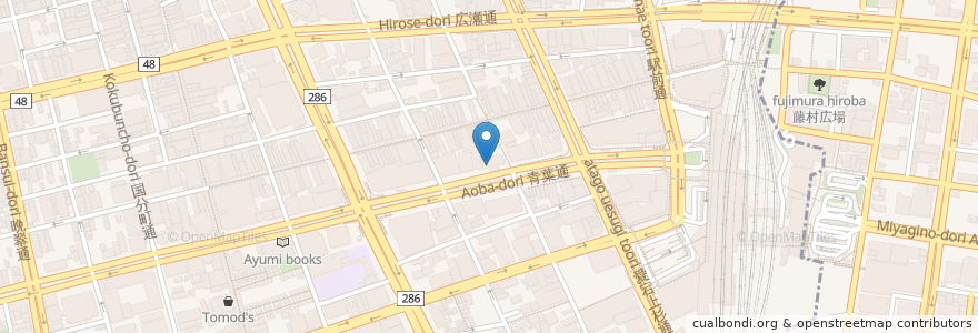 Mapa de ubicacion de 三井住友銀行仙台支店 en Japon, Préfecture De Miyagi, 仙台市, 青葉区.