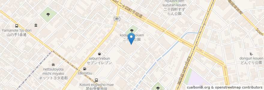 Mapa de ubicacion de 札幌市身体障害者福祉センター en Japon, Préfecture De Hokkaidō, 石狩振興局, 札幌市, 中央区.
