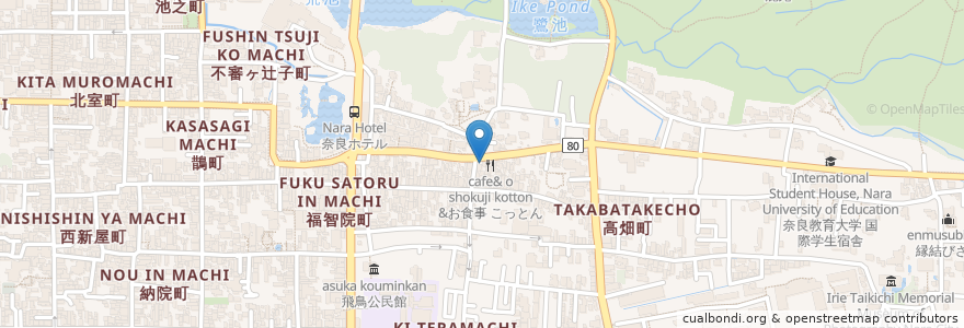 Mapa de ubicacion de 交通安全地蔵尊 en ژاپن, 奈良県, 奈良市.