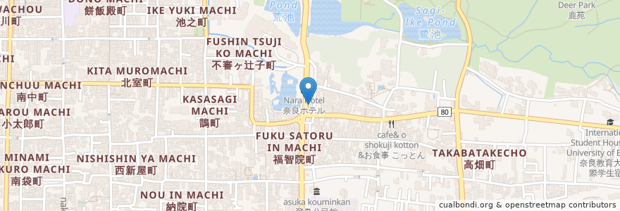 Mapa de ubicacion de あきざき歯科 en Japon, Préfecture De Nara, 奈良市.