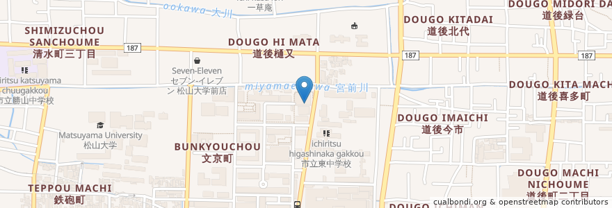 Mapa de ubicacion de らくれん en Japon, Préfecture D'Ehime, 松山市.