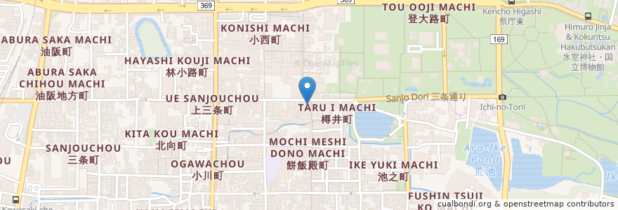 Mapa de ubicacion de 麺闘庵 en Japão, 奈良県, 奈良市.
