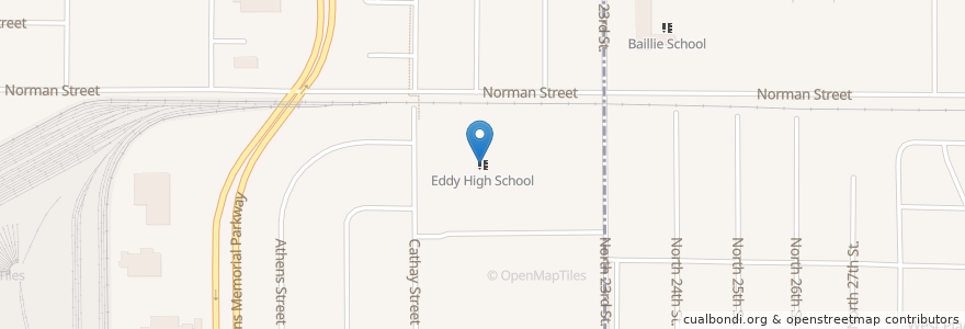 Mapa de ubicacion de Eddy High School en アメリカ合衆国, ミシガン州, Saginaw County, City Of Saginaw.