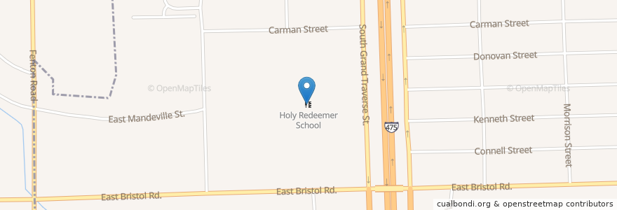 Mapa de ubicacion de Holy Redeemer School en Vereinigte Staaten Von Amerika, Michigan, Genesee County, Burton.