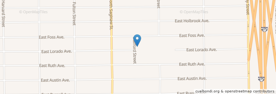 Mapa de ubicacion de Martin School en アメリカ合衆国, ミシガン州, Genesee County, Flint.