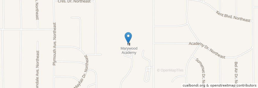 Mapa de ubicacion de Marywood Academy en United States, Michigan, Kent County, Grand Rapids.